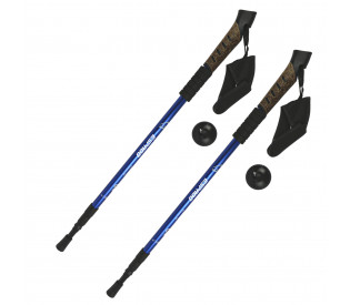 Палки "Espado" для скандинавской ходьбы с ручкой из пробки, 3-х секционные,2шт, ENW-004, синий